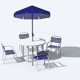 Poolside table 3D Object | FREE Artlantis Objects Download